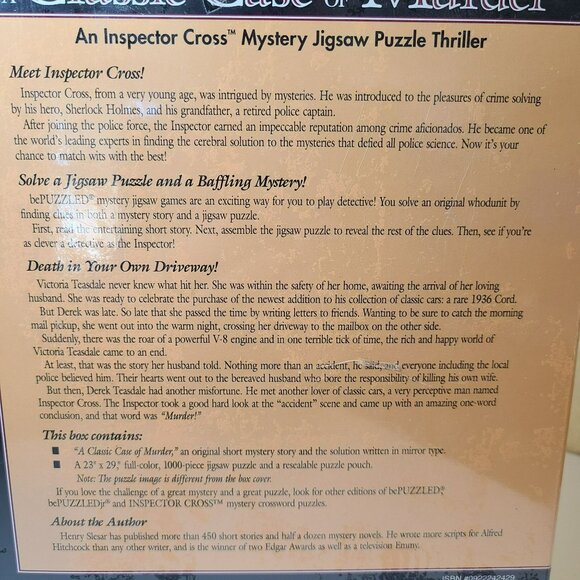 VTG 1993 Classic Case of Murder BEPUZZLED Mystery Jigsaw Puzzle Thriller Sealed - Picture 3 of 5